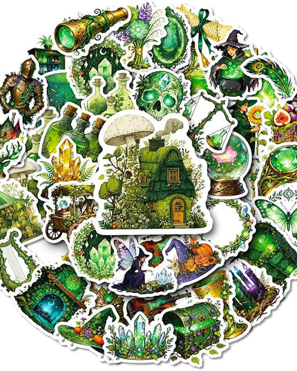 50Pcs Aesthetic Witch Stickers Pack, Graffiti Anime Stickers for Kindle, Water Bottles, Scrapbook, Laptop, Phone, Computer, Skateboard, Waterproof Vinyl Stickers