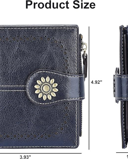 Lavemi Womens Leather Wallet Small Compact RFID Blocking Credit Card Case Purse with Zipper Pocket | Small, Compact, RFID Blocking, Zipper Pocket, Small, Compact