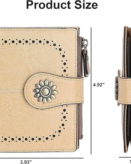 Lavemi Womens Leather Wallet Small Compact RFID Blocking Credit Card Case Purse with Zipper Pocket | Small, Compact, RFID Blocking, Zipper Pocket, Small, Compact