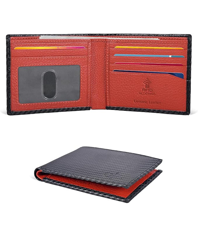 Oak Leathers Slim Leather Wallet for Men - RFID Wallets Credit Card Holder Ultra Thin Gift for Mens, Front Pocket Minimalist Design