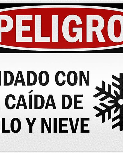 Danger Watch for Falling Ice and Snow Bilingual Sign, 24x30 Inches, 3M EGP Reflective .080 Aluminum, Fade Resistant, Made in USA by My Sign Center