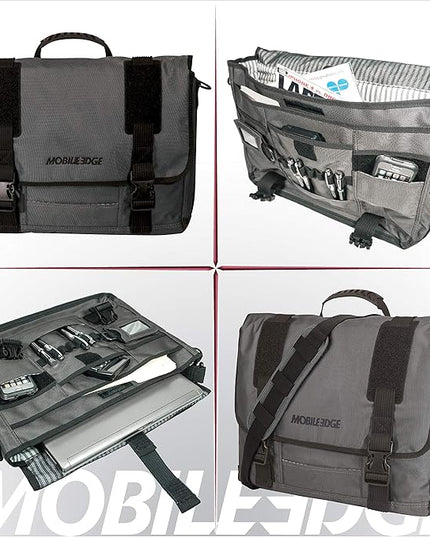 Mobile Edge Laptop Messenger Bag for Men and Women, Fits Up To 17.3 Inch Laptops, Graphite, MEGME