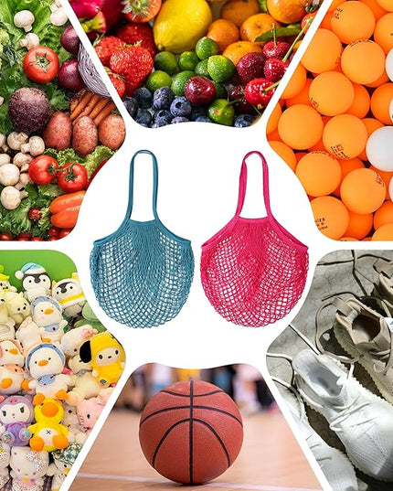 2pcs Fashion Storage Mesh Bag Reusable Fruit Mesh Bag Shopping Mesh Bag Pure Cotton Portable Mesh Bag Shopping Bag