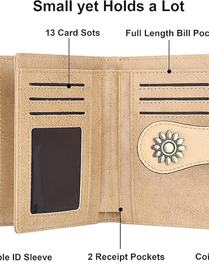 Lavemi Womens Leather Wallet Small Compact RFID Blocking Credit Card Case Purse with Zipper Pocket | Small, Compact, RFID Blocking, Zipper Pocket, Small, Compact