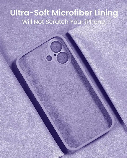 FireNova Designed for iPhone 16 Case, Silicone Upgraded [Camera Protection] Phone Case with [2 Screen Protectors], Soft Anti-Scratch Microfiber Lining Inside, 6.1 inch, Clove Purple
