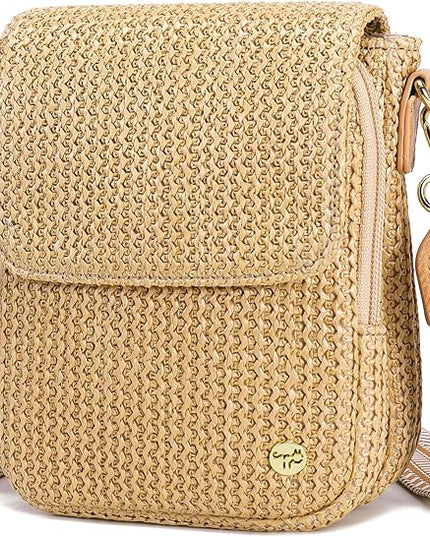 Haytijoe Straw Crossbody Bags for Women Small Summer Purse Woven RFID Cross Body Phone Wallet for Beach Hawaiian Travel Gifts