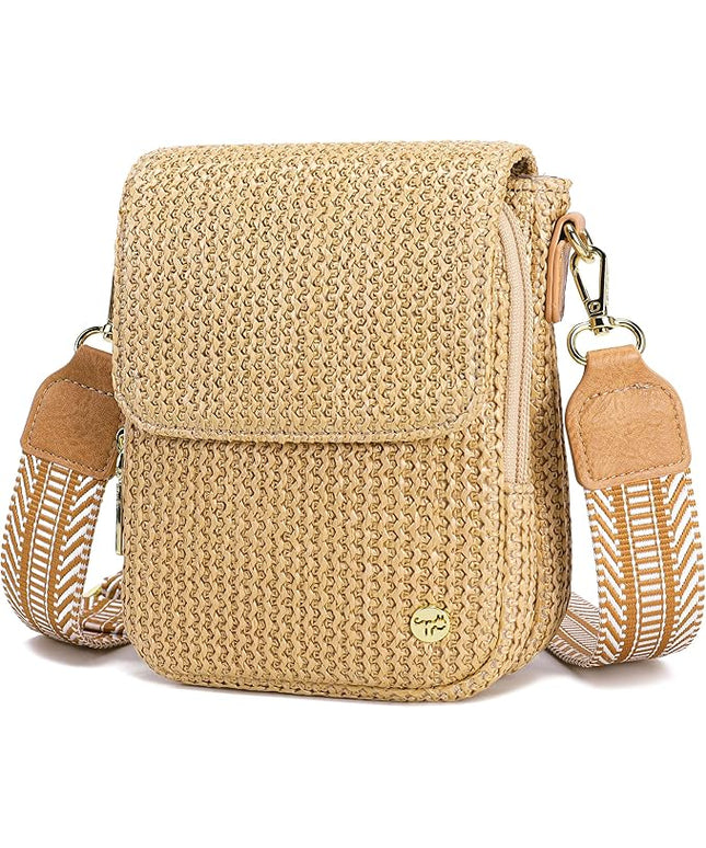 Haytijoe Straw Crossbody Bags for Women Small Summer Purse Woven RFID Cross Body Phone Wallet for Beach Hawaiian Travel Gifts
