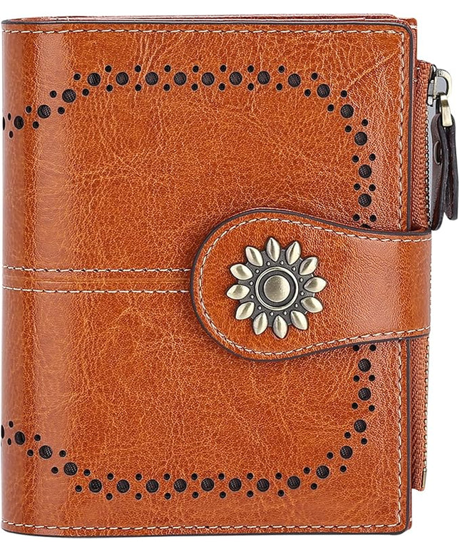 Lavemi Womens Leather Wallet Small Compact RFID Blocking Credit Card Case Purse with Zipper Pocket | Small, Compact, RFID Blocking, Zipper Pocket, Small, Compact