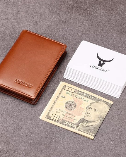 Leather Business Card Case Holder for Men & Women, Italian Calfskin