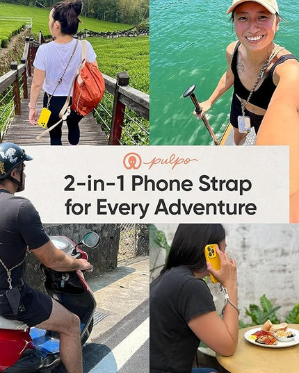 Pulpo 2 in 1 Anti Theft Phone Lanyard and Wrist Strap for iPhone and Android, Adjustable Cell Phone Leash and Universal Tether, Hands Free Strap for Travel Running and Everyday Use, Dusty Pink