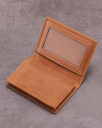 Leather Business Card Case Holder for Men & Women, Italian Calfskin