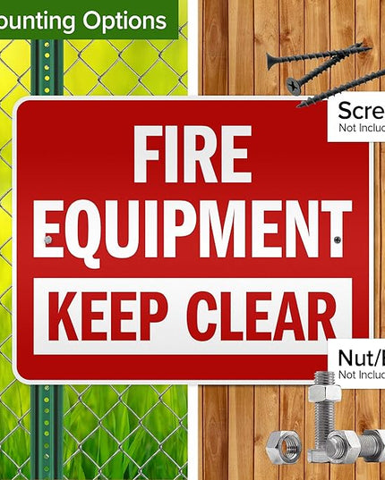 Fire Equipment Keep Clear Sign, 24x30 Inches, 3M EGP Reflective .080 Aluminum, Fade Resistant, Made in USA by My Sign Center