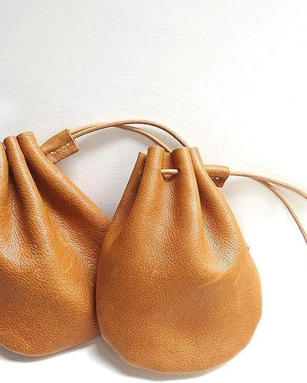 Fantastic Workmanship Genuine Leather Drawstring Coin Purse