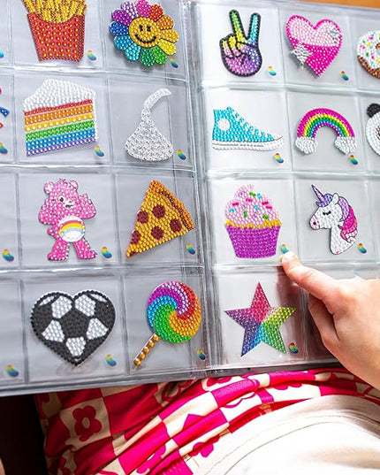 StickerBeans® Rhinestone Stickers - Retro Set 4-Pack, 2” x 2” Each, Unique Sparkly Cut-to-Shape for Collecting, Trading, Decorating Laptops, Phone Cases, Scrapbooks, for Kids, Teens, & Adults