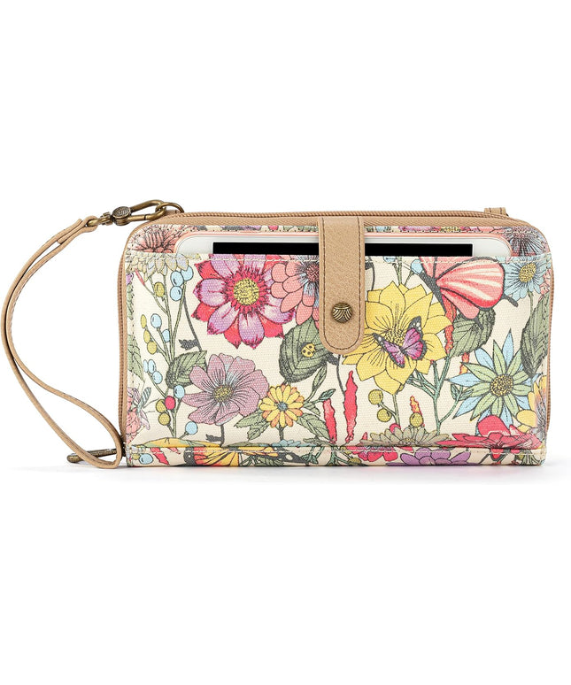 Sakroots Artist Circle Smartphone Crossbody in Coated Canvas, Detachable Wristlet Strap