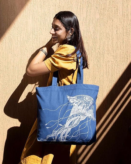 Ecoright Aesthetic Canvas Tote Bag for Women Large Zipper Tote Bags with Pocket, Womens Tote Bag for Yoga, Work, Beach