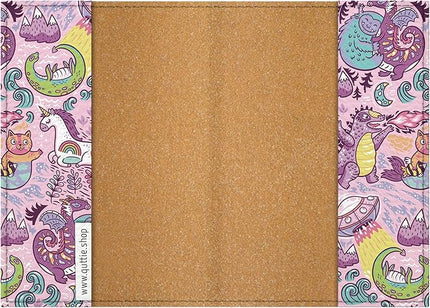 Passport Cover for Kids, Women and Men, Cute Travel Passport Holder (Dragon Yeti Pattern)
