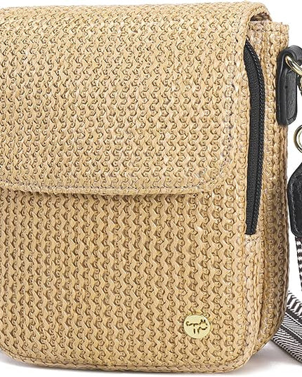 Haytijoe Straw Crossbody Bags for Women Small Summer Purse Woven RFID Cross Body Phone Wallet for Beach Hawaiian Travel Gifts
