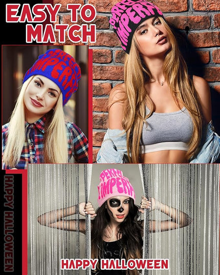 Toulite 12 Pieces Y2K Spider Web Beanie Gothic Graphic Beanies Outdoor Winter Warm Knitted Hat for Men Women