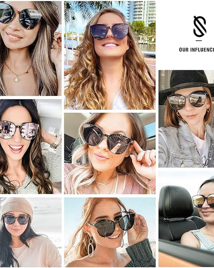 SOJOS Fashion Round Sunglasses for Women Men Oversized Vintage Shades SJ2057