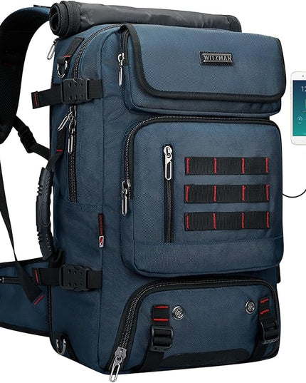 WITZMAN Carry on Travel Backpack for Men Women Airline Approved Convertible Nylon Duffle Backpack Luggage Bag (B682 blue)