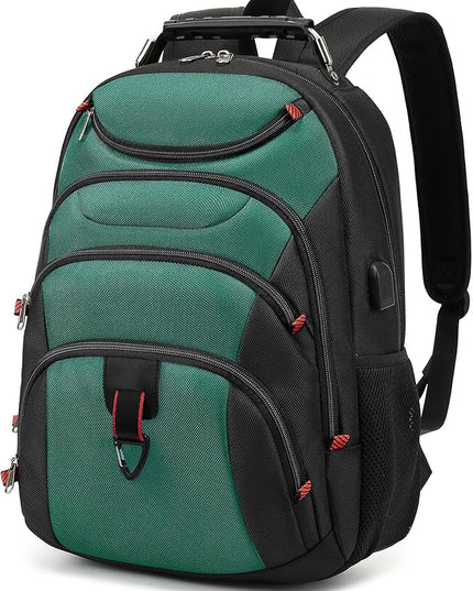 Boavan Laptop Backpack for men, 15.6 inch Laptop Bag with USB Port, Waterproof Travel Work Backpack Purse, Anti-Theft Teacher Nurse Doctor Casual Bookbags Office Business backpack，Deep Juniper Black