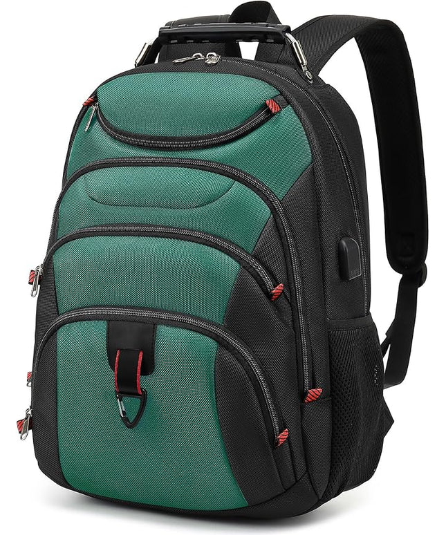 Boavan Laptop Backpack for men, 15.6 inch Laptop Bag with USB Port, Waterproof Travel Work Backpack Purse, Anti-Theft Teacher Nurse Doctor Casual Bookbags Office Business backpack，Deep Juniper Black
