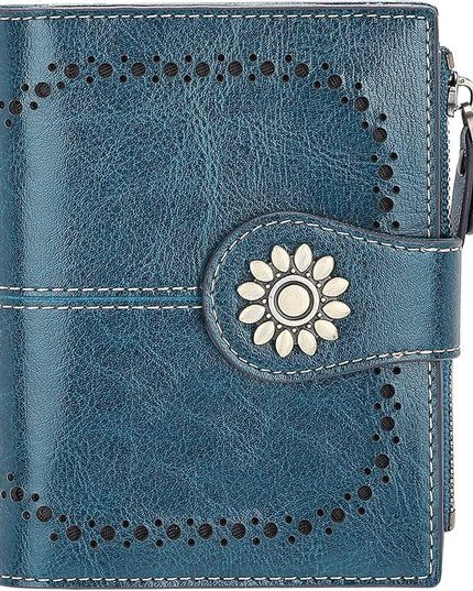 Lavemi Womens Leather Wallet Small Compact RFID Blocking Credit Card Case Purse with Zipper Pocket | Small, Compact, RFID Blocking, Zipper Pocket, Small, Compact