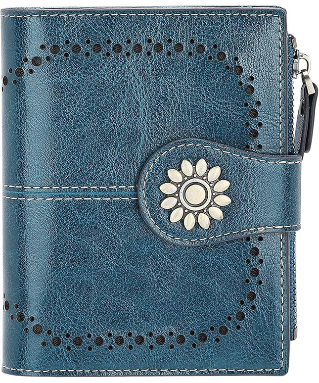 Lavemi Womens Leather Wallet Small Compact RFID Blocking Credit Card Case Purse with Zipper Pocket | Small, Compact, RFID Blocking, Zipper Pocket, Small, Compact