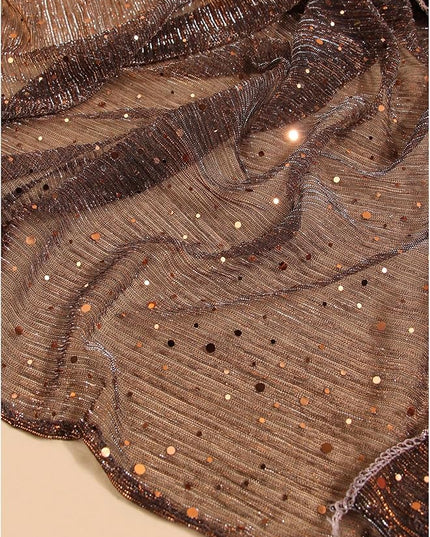 Floerns Women's Sequin Bandana Square Scarf Silk Scarves Mesh Shawl and Wrap for Evening Dresses