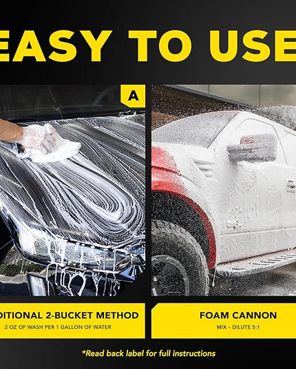 Meguiar's Gold Class Car Wash, Rich Foaming Car Soap for Bucket Wash or Foam Cannon Use, Safe on All Paints, Adds Glossy Shine, Gifts for Car Lovers or Car Guy Gifts for Men, 64 Oz