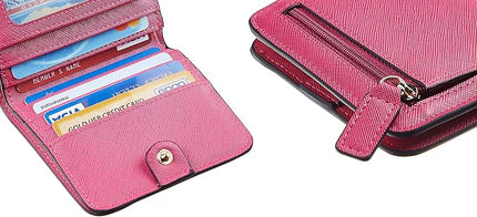 Toughergun Women’s Small Slim Leather Wallet with RFID Protection, Compact Bifold Mini Purse with Clear ID Window