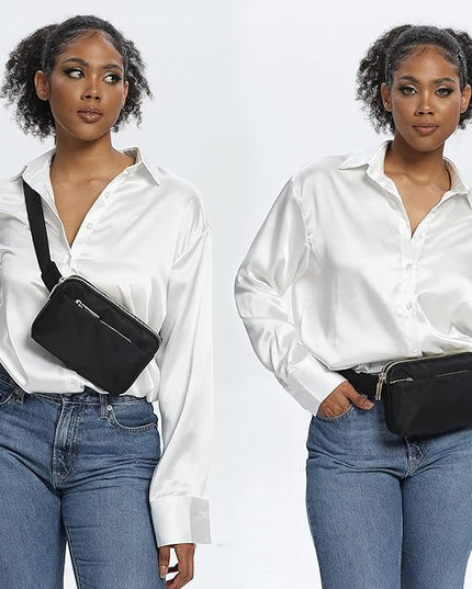 UTO Fanny Pack for Women Crossbody Trendy Fashion Belt Purse Chest Waist Hip Bumbag for Outdoor Shopping Travel Hiking