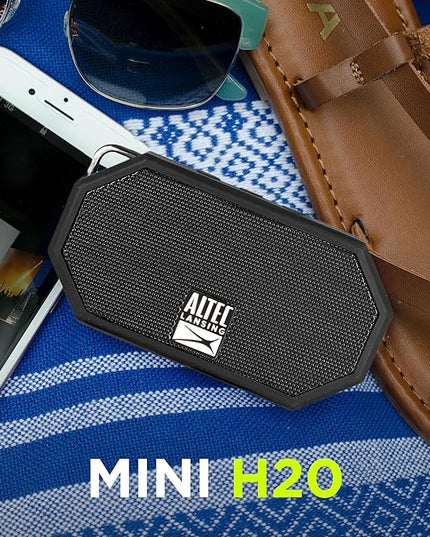Altec Lansing Mini H2O - Waterproof Bluetooth Speaker, IP67 Certified & Floats in Water, Compact & Portable Speaker for Hiking, Camping, Pool, and Beach,Black