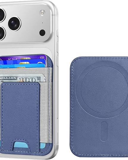 Upgraded for Magsafe Wallet, Strongest Magnetic Wallet, for iPhone Magsafe Walletwith 2 Card Slots, Magnetic Card Holder for iPhone 17/16/15/14/13/12 Series, Vegan Leather, Fit 7 Cards, Purple