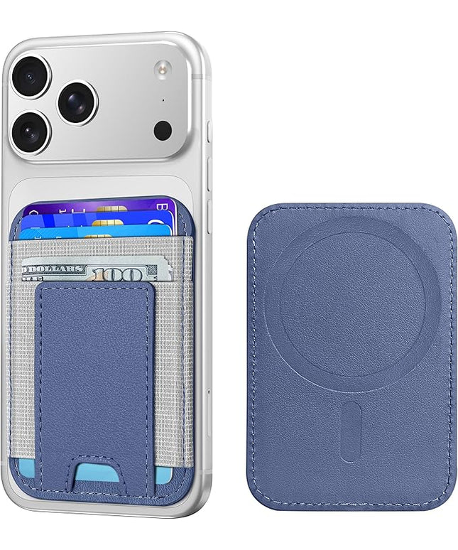 Upgraded for Magsafe Wallet, Strongest Magnetic Wallet, for iPhone Magsafe Walletwith 2 Card Slots, Magnetic Card Holder for iPhone 17/16/15/14/13/12 Series, Vegan Leather, Fit 7 Cards, Purple