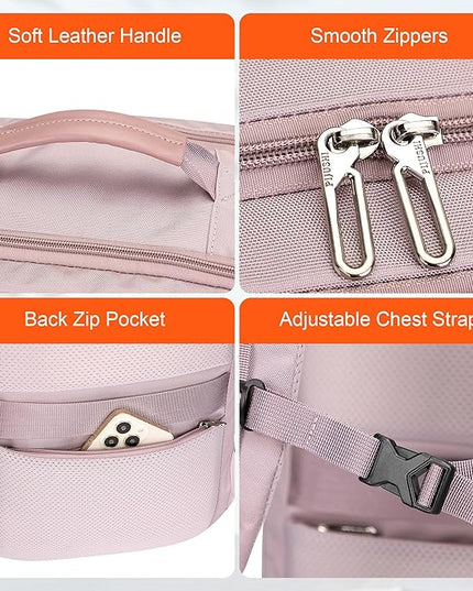 PIJUSHI Travel Backpack for Women Carry on Suitcase Backpack Flight Approved Personal Item Bag Fits 16 Inch Laptop(PE035 Light Purple)