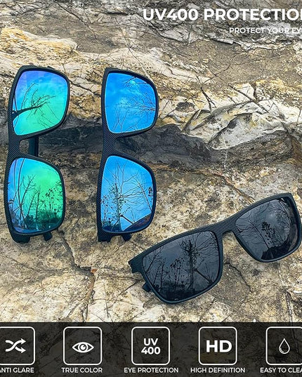 KALIYADI Polarized Sunglasses for Men, Lightweight Sun Glasses with UV Protection for Driving Fishing Golf