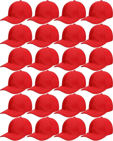 Handepo 24 Pcs Blank Baseball Cap Adjustable Back Strap Plain Blank Camouflage Hat Unisex Baseball Cap for Trucker Men Women
