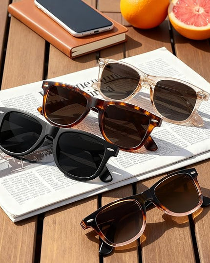 MEETSUN Polarized Sunglasses for Women Men Classic Retro Trendy Driving Sun Glasses UV400 Protection (3 Pack)