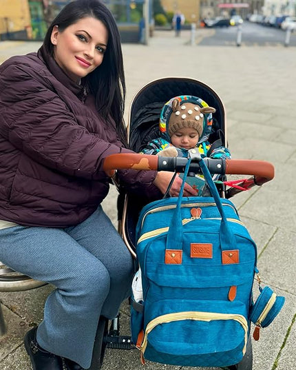 BosiBozi Baby Diaper Bag Backpack, Waterproof & Multi-Functional Baby Bag for Moms Dads, Travel Diaper Bag with Insulated Pockets & Pacifier Case