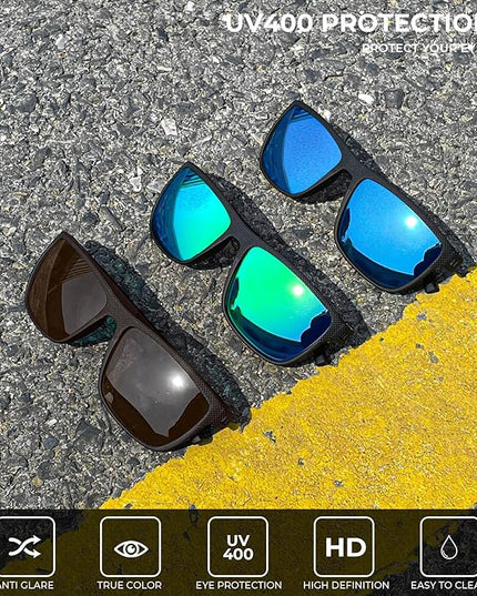 KALIYADI Polarized Sunglasses for Men, Lightweight Sun Glasses with UV Protection for Driving Fishing Golf