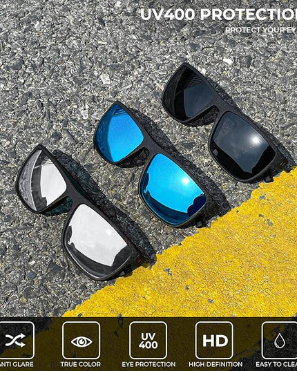 KALIYADI Polarized Sunglasses for Men, Lightweight Sun Glasses with UV Protection for Driving Fishing Golf