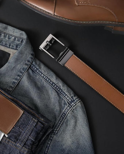 CHAOREN Leather Ratchet Belt Men - Mens Belts Casual Accessories for Every Occasion (35mm)