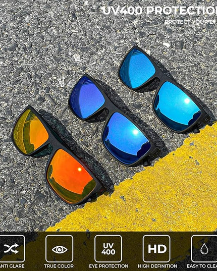 KALIYADI Polarized Sunglasses for Men, Lightweight Sun Glasses with UV Protection for Driving Fishing Golf