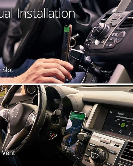 iOttie Auto Sense Qi Wireless Car Charger - Automatic Clamping Wireless Charging CD Slot & Air Vent Phone Mount Combo for Google Pixel, iPhone, Samsung Galaxy, Huawei, LG, and other Smartphones