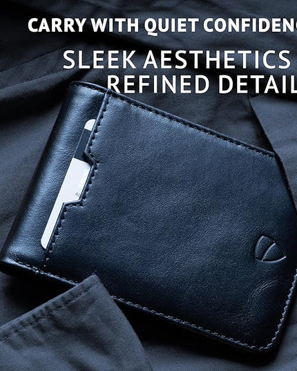 Vaultskin MANHATTAN ID Thin Leather Wallet with RFID Blocking and ID Window