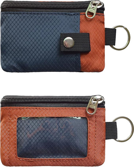 Minimalist RFID Blocking Small Wallet with ID Window,WaterResistant Zip Id Case Wallet with Lanyard Keychain for Cards,Cash,Travel,Women,Men
