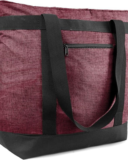 BeeGreen Cooler Bag Soft Leakproof Insulated Tote with Zipper for Beach Travel Grocery