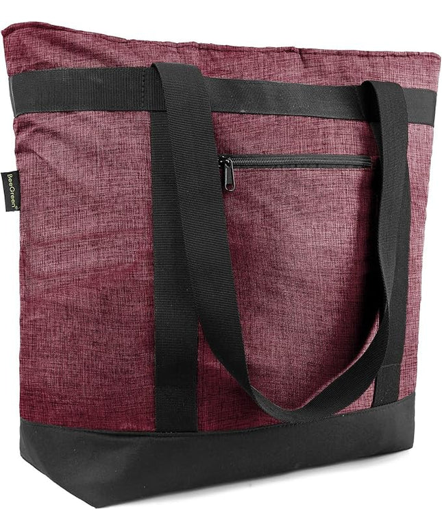 BeeGreen Cooler Bag Soft Leakproof Insulated Tote with Zipper for Beach Travel Grocery